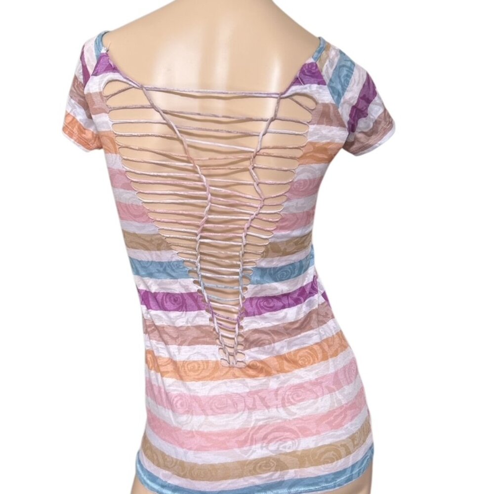 90s Y2K Burnout Top Size S Grunge Streetwear Fairy Grunge Kawaii Rocker